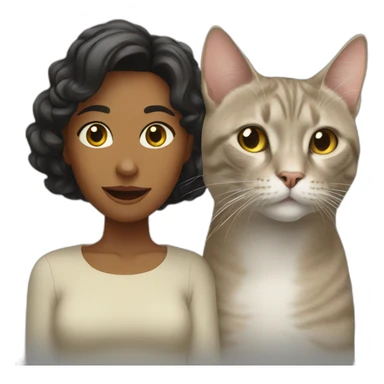 Cat and woman meme sticker