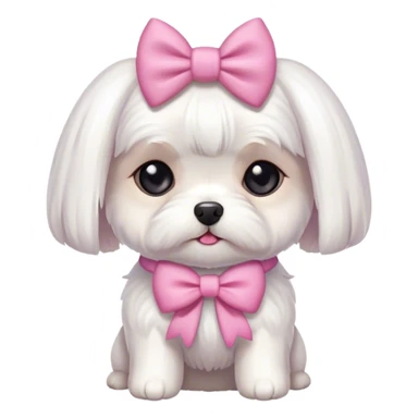 cute maltese with bow sticker