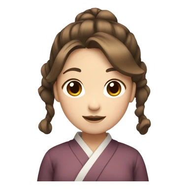 japanese girl with brown hair and double ponytail sticker