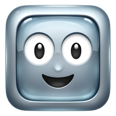 Sparkly glossy silver glass square sticker