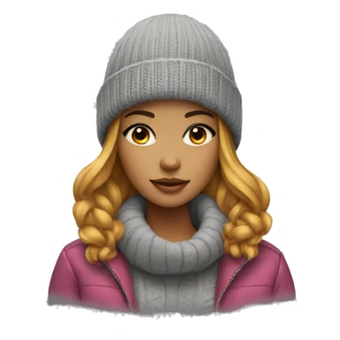 Stylish girl in beanie sticker