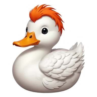 A duck with red hair. sticker