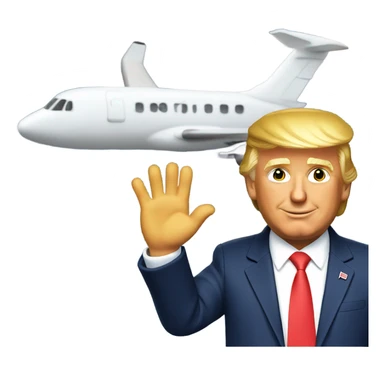 donald trump waving bye to a plane  sticker