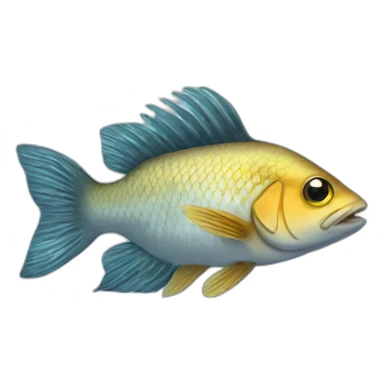 Fish with long hair sticker
