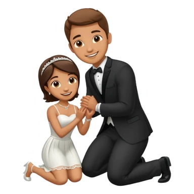 man kneeling and asking for marriage sticker