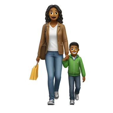 parent walking with school kid sticker