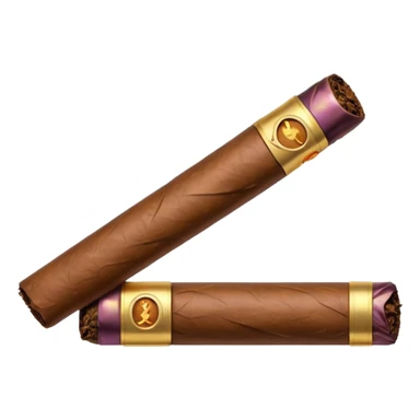 Emoji-style cigar icon, dark brown wrapper, subtle smoke, minimalistic, clean silhouette, metal details, no gold details sticker