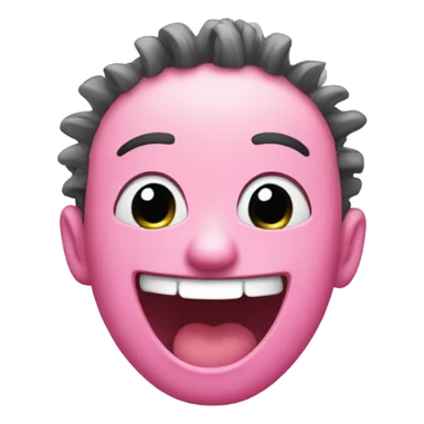 Pink laughing Emoji with long eyelashes on a sunny afternoon sticker