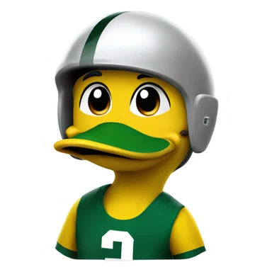 university of oregon duck mascot wearing an ohio state football uniform that has the ohio state logo on it sticker
