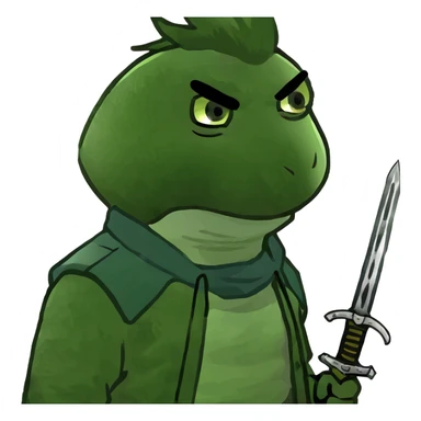 Anime with cool hair and sword sticker