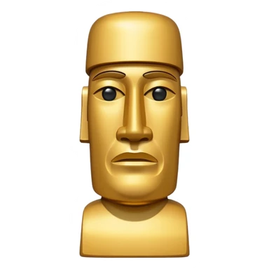 Gold moai sticker