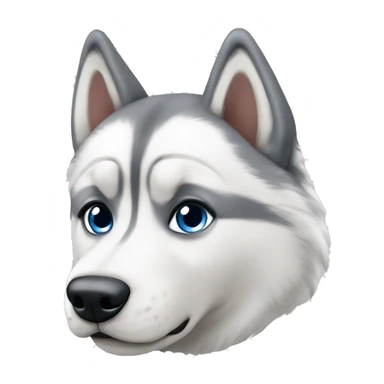 Crie um emoji de um husky siberiano branco  sticker