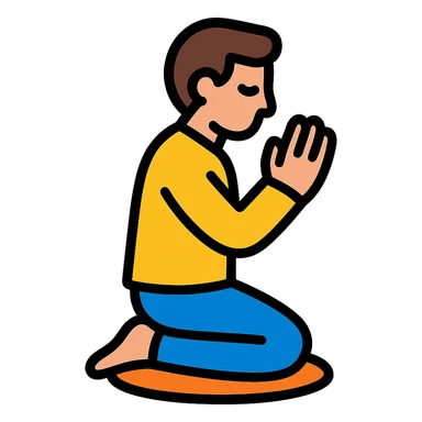 colored icon of a man praying sticker