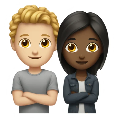 mixed girl and white boy  sticker