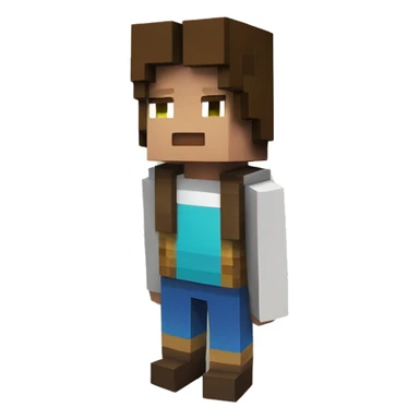 personnage minecraft brun avec les cheuveux boucle sticker