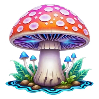 psychodelic mushroom sticker