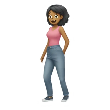 Woman putting on pants  sticker