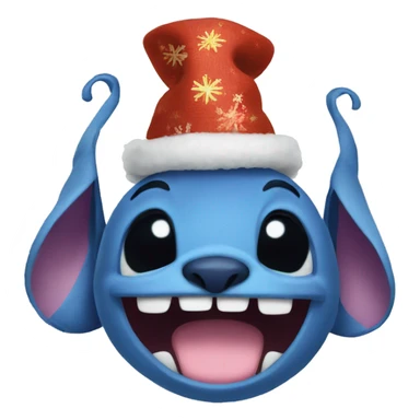 Stitch in a New Year's hat sticker