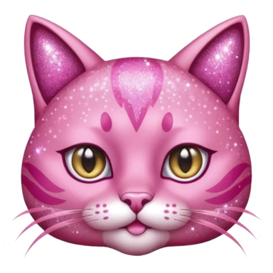 glitter sexy pink cat sticker