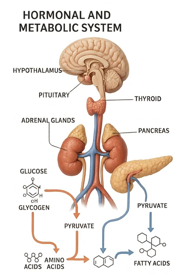 quadro ormonale e metabolico in 3d sticker