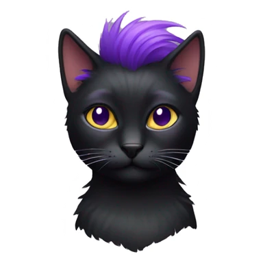 Black cat with violet Mohawk sticker