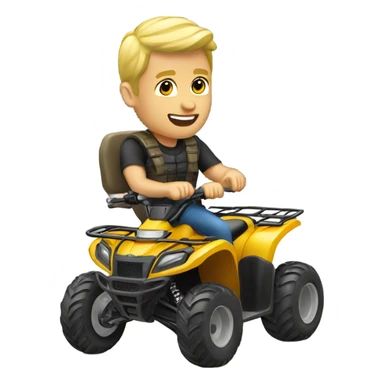 Blonde man riding ATV sticker