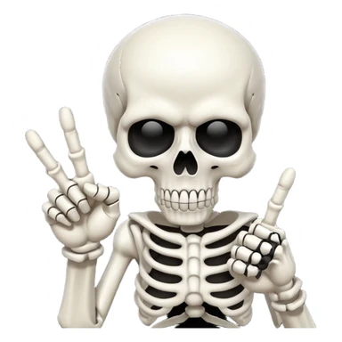 Skull doing finger guns sticker