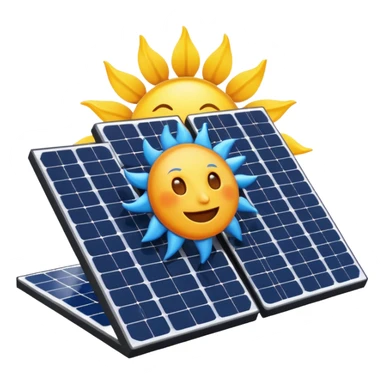solar panel with a sun emoji, symbolizing renewable energy and sustainability sticker