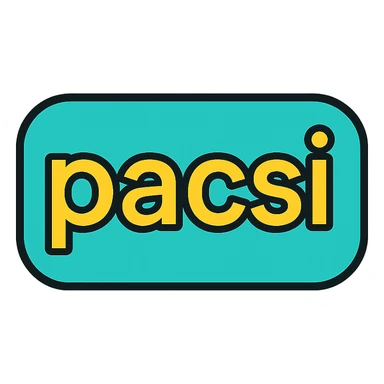 modern, clean text image with the word 'pacsi' centered, correct spelling, no emoji or face sticker