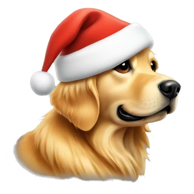 golden retriever in santa hat  sticker