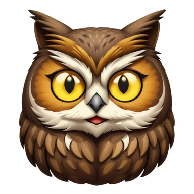 A owl with a cat head sticker