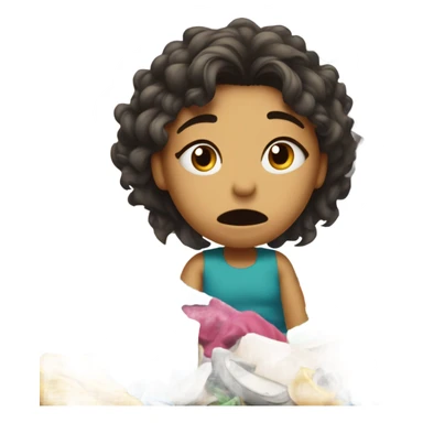 Crying mom with house messy  sticker