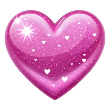 glitter pink heart sticker