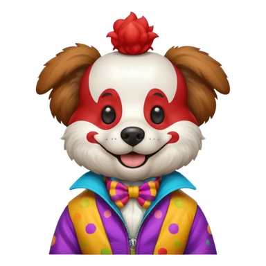 Dog clown, jacket sticker