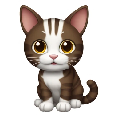 Striped dark brown cat with white paws sticker