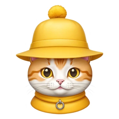 cheese cat wearing a yellow hat sticker