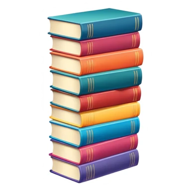 tall stack of colorful manga books sticker