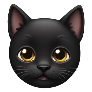 a cute all black kitten with an anxious face sticker