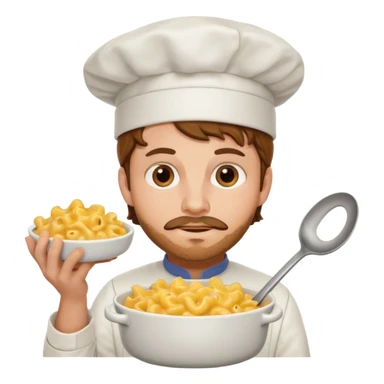 Evil Mac and cheese man brown hair sticker