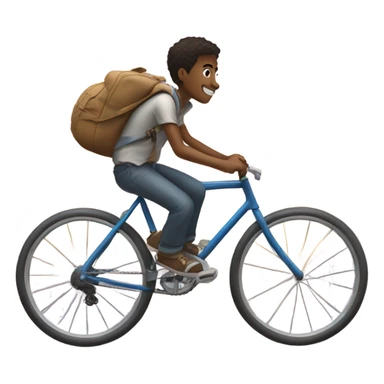 A boy on a bike with the sky under him ￼ sticker