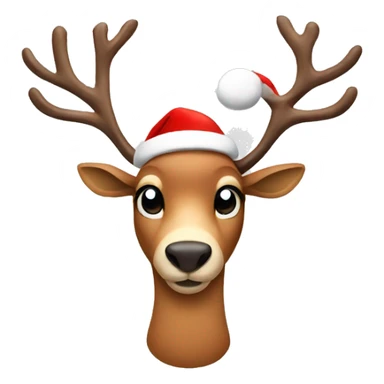 Reindeer wearing Santa clause hat sticker