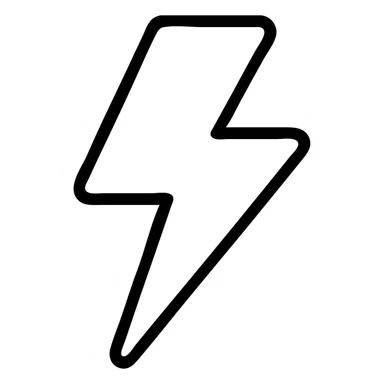 thunder icon with simple bold black outlines sticker