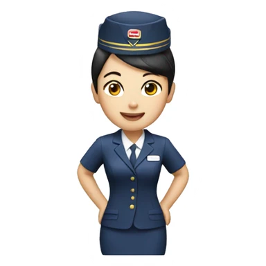 Asian Flight attendant sticker