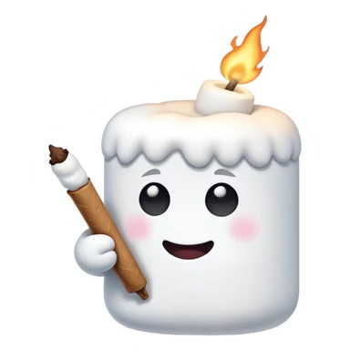 marshmallow OG character smoking weed sticker