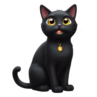 amazed magical black cat  sticker