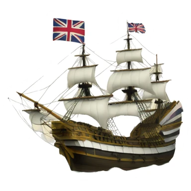 mayflower ship with the Grand Union Flag sticker