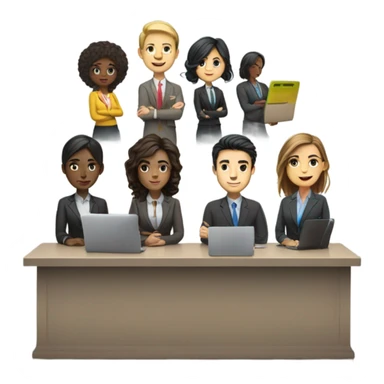 group of people that works in aservicedesk sticker