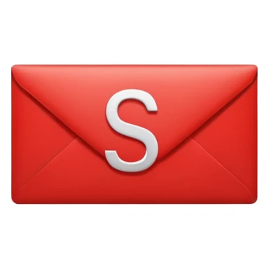 red envelope letter with white "S" logo sticker