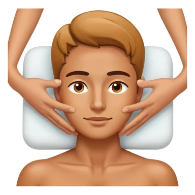 person getting a massage, relaxed face sticker