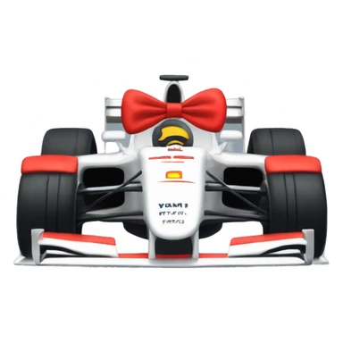 formula 1 morcedes car with a bow sticker